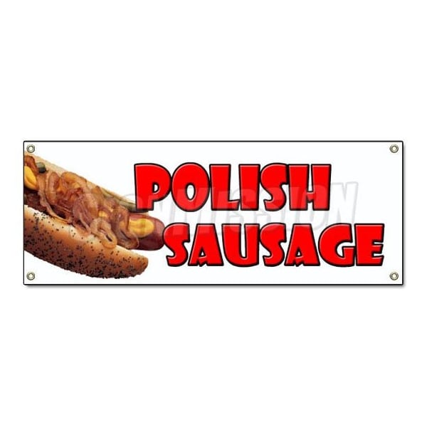 POLISH SAUSAGE BANNER SIGN sandwich concession grilled sub hero food